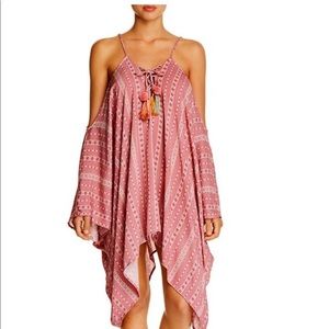 Surf Gypsy Pom-Pom Tunic Swim Cover-Up-Women Medium NWT